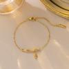 Elegant 18K Gold Titanium Steel Bracelets: European & American Fashion, Non-fading, Women's Versatile Personality Hand Jewelry