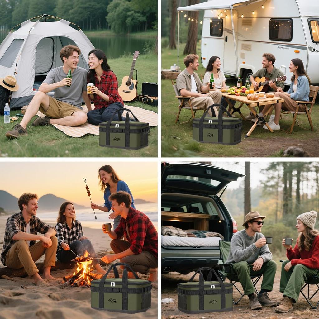 Meewtun Large Capacity 23L Cooler, Lightweight, Foldable, Stylish, Highly Efficient Insulation, Keeps Food Cold, Warm, and Fresh for Long Hours,