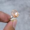 Morganite Gemstone Handmade 925 Sterling Silver Jewelry Ring Size 9 M-283