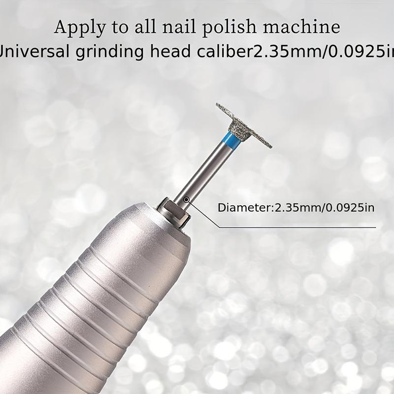 Manicure Flying Saucer Polishing Head T Round Metal Nail Drill Bit Short Tip Trimming DIY Nail Art Tool Accessories