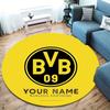 Borussia Custom Name Round Area Rug,Carpet Rug for Living Room Bedroom Sofa Playroom Decor,Non-slip Floor Mat