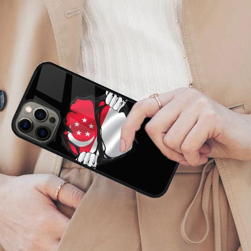 Singapore Flag Magnetic Phone Case For APPLE iPhone 17 Air 16 14 13 12 Pro Max 15 Plus Wireless Charge With MagSafe Cover
