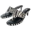 Zara Fashion Slip-On Cowhide Sandals Women Footwear Black White 2367510202