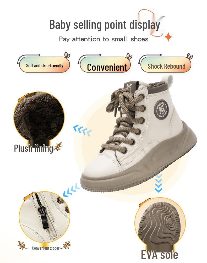 Bobodou Plush Lined Fashion Boots for Girls, Ages 6-12, Winter, Medium & Large Sizes