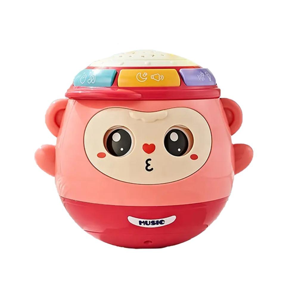 

Handmade Tummy Time Rocking Toy Desktop Decoration Face Changing Doll Desktop Decor розовый