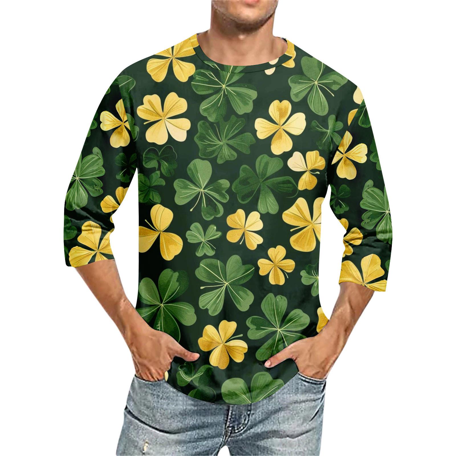 

Мужская футболка с круглым вырезом и рукавом семь четвертей, мужская повседневная свободная футболка с рукавом семь четвертей L темно-фиолетового