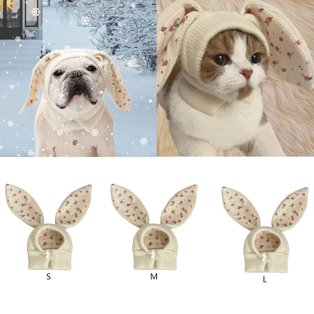 Warme Mütze für Katze Kaninchen Kostüm Kostümzubehör Warmer Nackenschutz Haustier Kopfbedeckung Schlauchschal Ohrwärmer für Haustiere für Katze Welpen Haustiere Hund