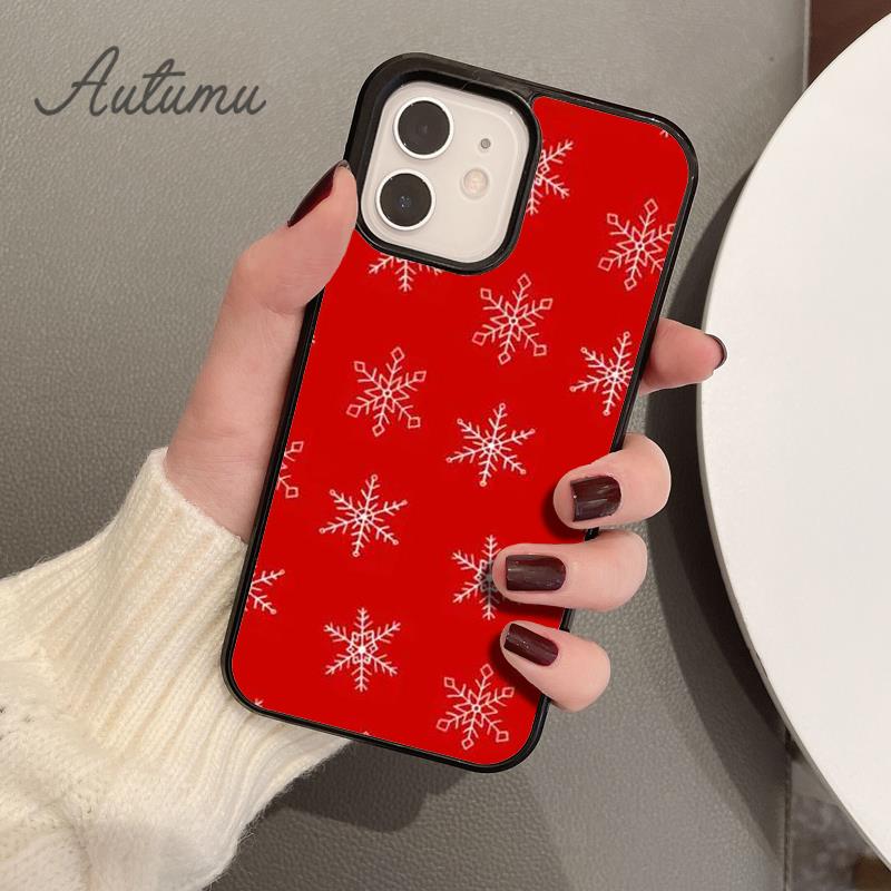 Snowflakes Phone Case for iPhone 11 12 13 14 Pro Max Mini X XR XS SE 2020 5 6S 7 8 Plus Samsung Galaxy S21 S22 Cover Shell