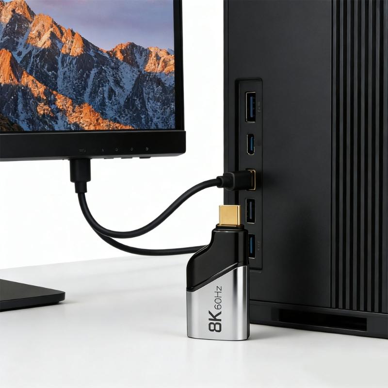 Universal USB Type C to HDTV Adapter for Smartphones Laptops Tablets with 8K60Hz 4K144Hz 2K/165HZ Resolution Support