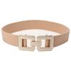 Solid Color Stretch Waistband Rhinestone Buckle Waist Belts Waist Strap  Clothing Decoration