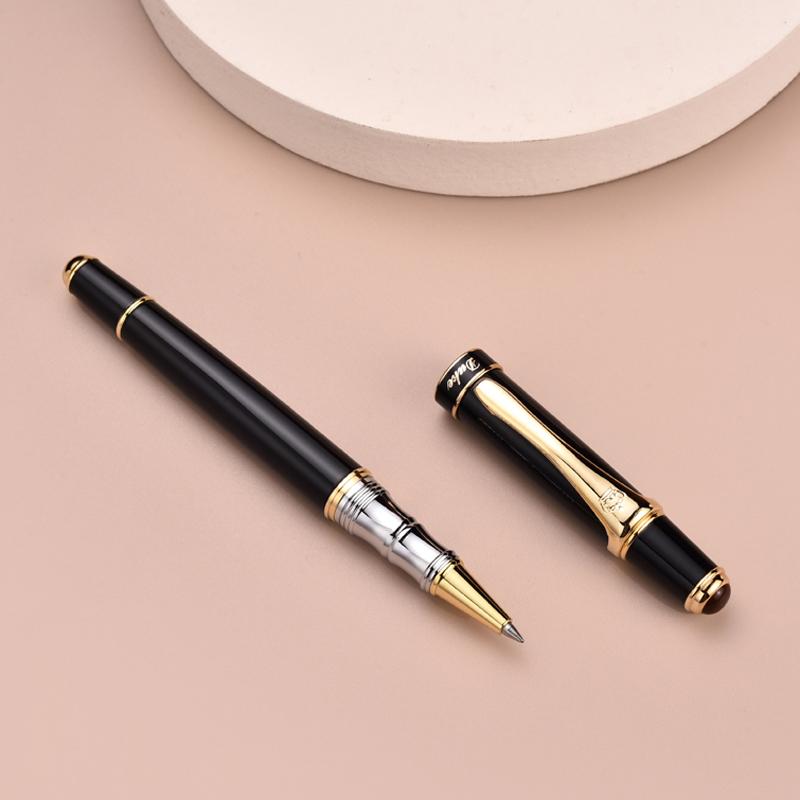 Duke 3 Colors Golden Clip Metal Roller Ball Pen Luxurious Writing Ink Pen чёрный