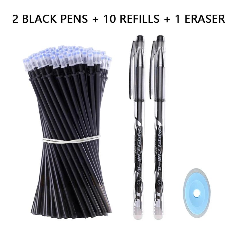 05mm Erasable Gel Pen Collection Black Blue Red Pen and Ink Refill Rod Kawaii Pens Washable Handle School Office Supplies Stationery
