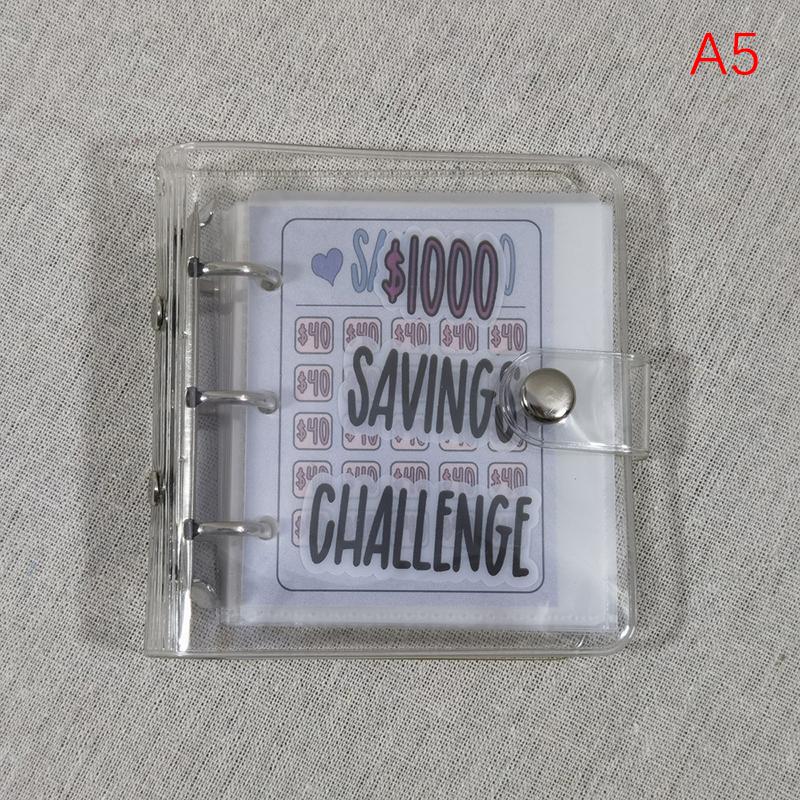 Savings Challenge Book Saving Money Binder Mini Portable Money Book Saving Loose-Leaf Notebook Cash Budget Storage Book