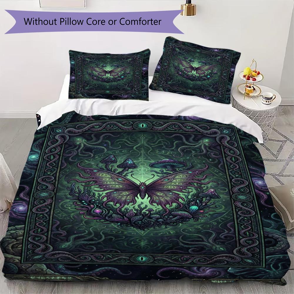 Butterfly Decoration Pattern Bedding Uilt Set Uilt Cover Pillowcase Home Decoration Birthday Gift (1 * Duvet Cover + 2 * Pillowcase Without Core)40