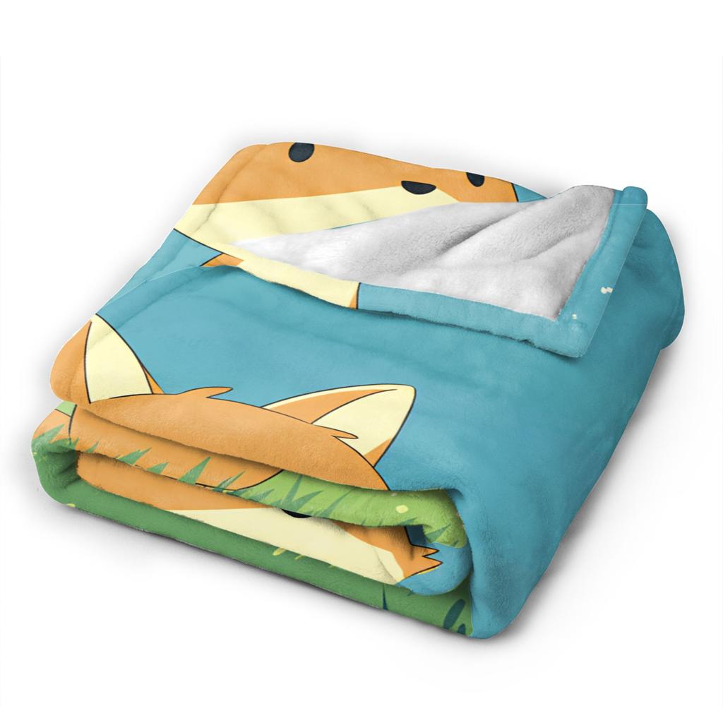 Cute Fox Warm Comfy Blankets For Living Room  Fashion Throw Blanket Spring Camping Flannel Bedspread
