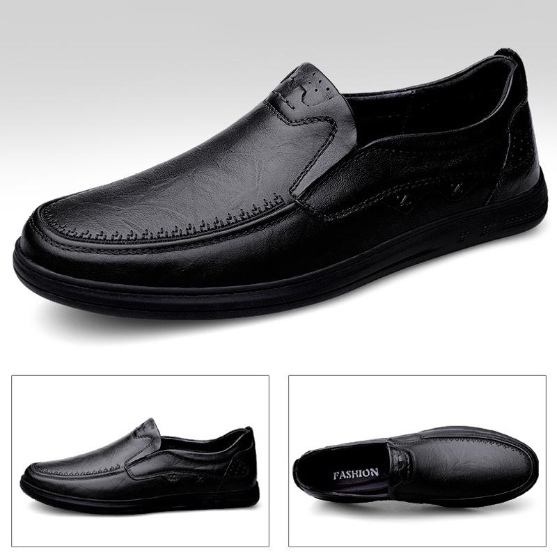 Winter business dress casual leather shoes soft soles lazy