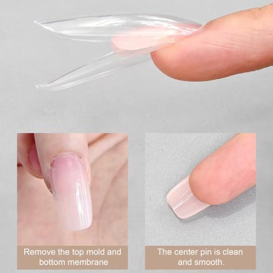 180 ks Sandwichové formičky na nehty Opakovaně použitelné Rychlé prodlužování nehtů Průhledná Dlouhá forma na nehty Dámské Domácí Salon Manikúra Umělecké nástroje