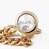 Men's Luxury Crystal Inlaid Gold and Silver Chain Cufflinks
