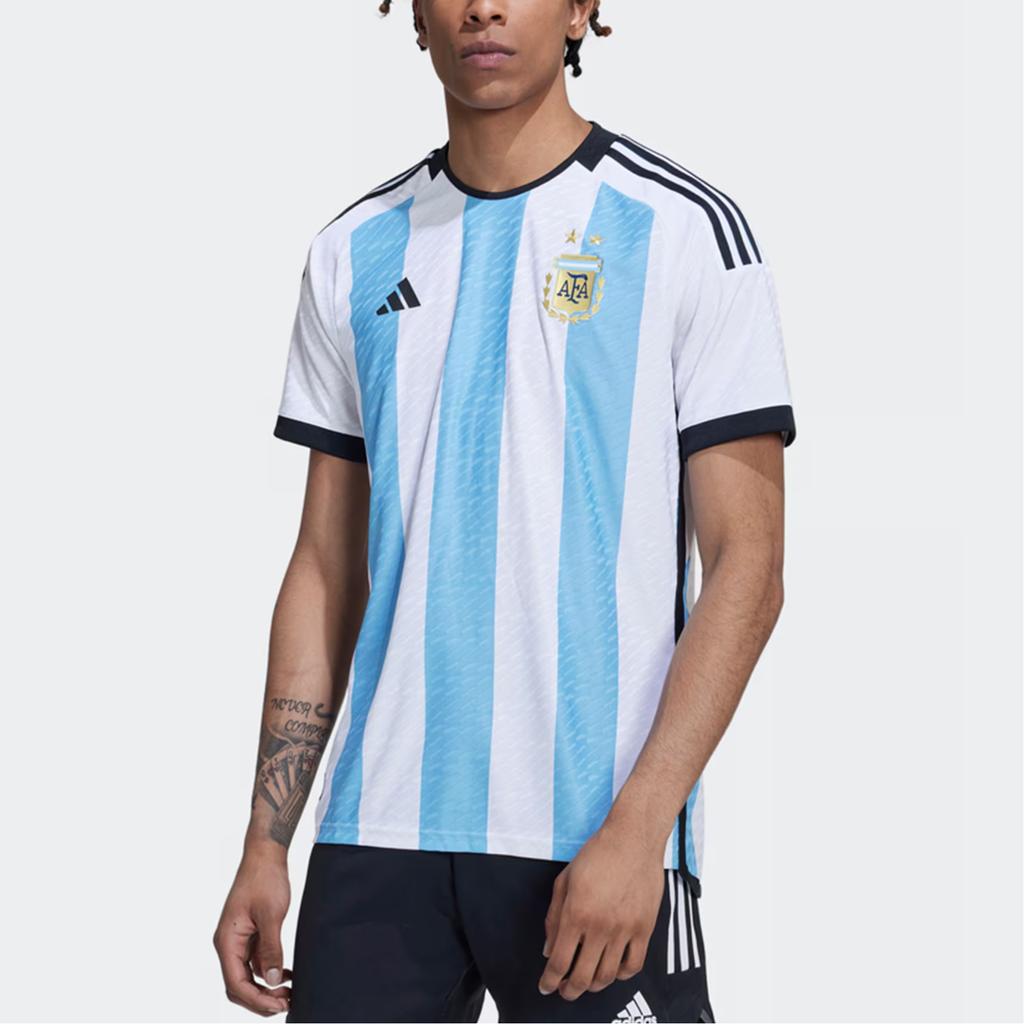 adidas Argentina 2022-23 Authentic Messi Home Jersey White/Light Blue Men Streetwear HF2157
