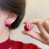 Unique Design Red Love Heart Stud Earrings for Women Elegant Petal Good Luck Temperament Earring Girls Party Aesthetic Jewelry