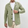 Herre Utendørs Casual Løstsittende Ensfarget Cardigan Herre Revers Strikket Dressjakke