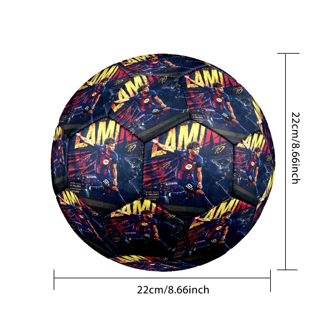 Lamine Yamal 19 Barcelona Goalkeeper Celebration Size 5 Soccer Ball Machine Sewn Indoor/Outdoor Training and Matches Soccer Accessory Perfect Gift for