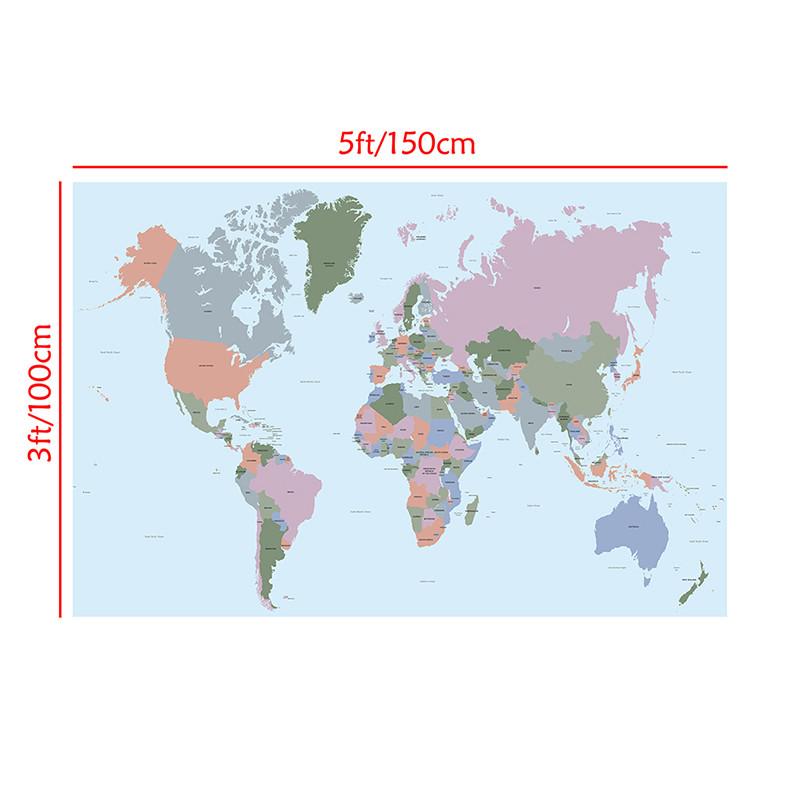 Grande Poster Mappa del Mondo Arte da Parete per Decorazione Aula e Ufficio di Casa, Mappa Politica del Mondo Dettagliata Aggiornata al 2026 per Viaggi e Uso Educativo