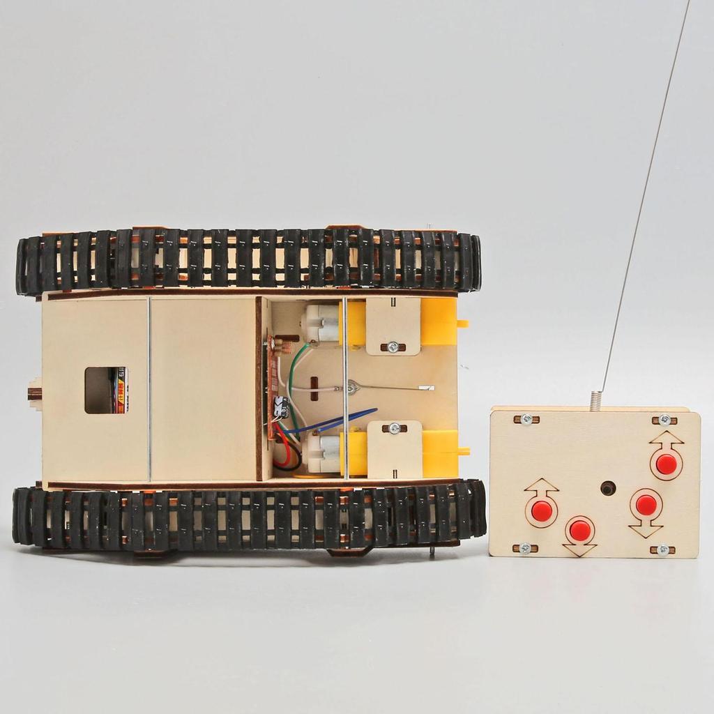 STEM Kits, Remote Control Tank, 3D Wooden Puzzle, Education Science Experiment Model Kits for