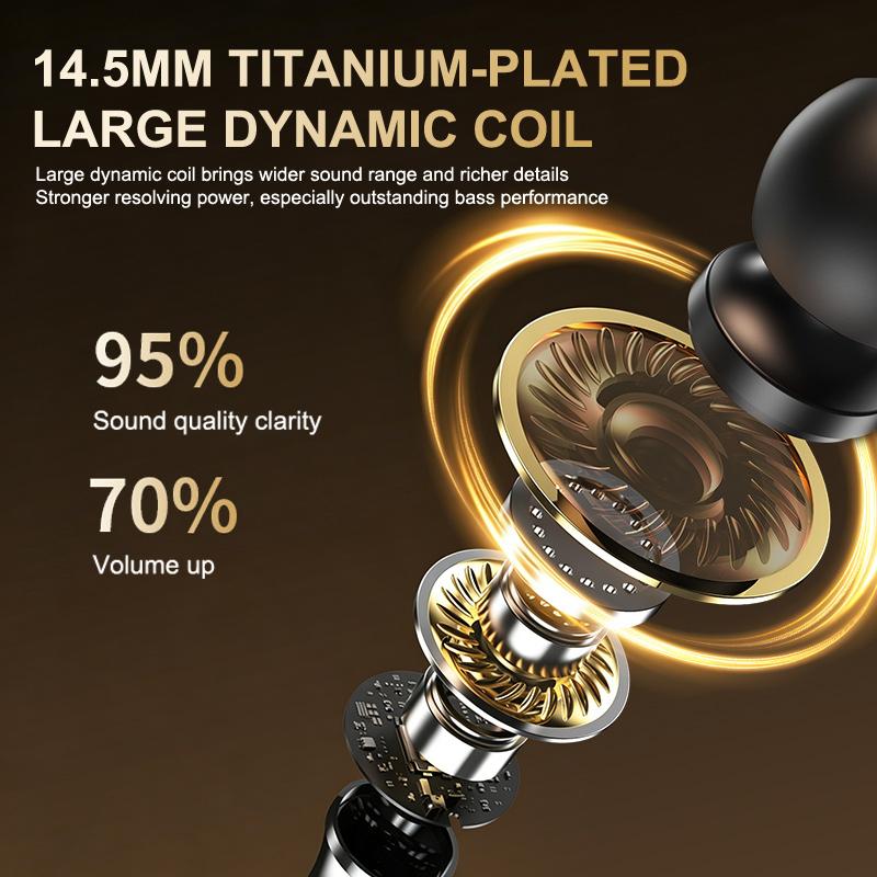 Portable Lavalier Headphones Bluetooth Earbuds Surround Sound Headsets Noise Reduction Earphones Handsfree In Hd Mic