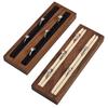 HeMu Walnut Double-slot Ring Display Stand Jewelry Storage Plate Counter Jewelry Ornaments Props Solid Wood Ring Display Stand