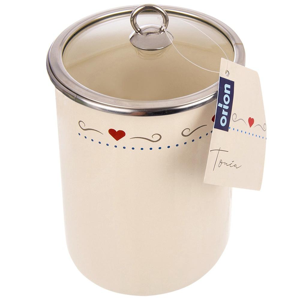 Tonca 1.9 L Enameled Food Container With Glass Lid