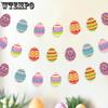 3pcs Easter Egg Banner Easter Decoration Garland Easter Party Decoration Spring Garland Pastel Egg Hunt Bunting Garland