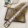 Trendy Design Faux Fur Belts Y2K Embossed Antique Bronze Belt Retro Waist Belts  Women Fashion