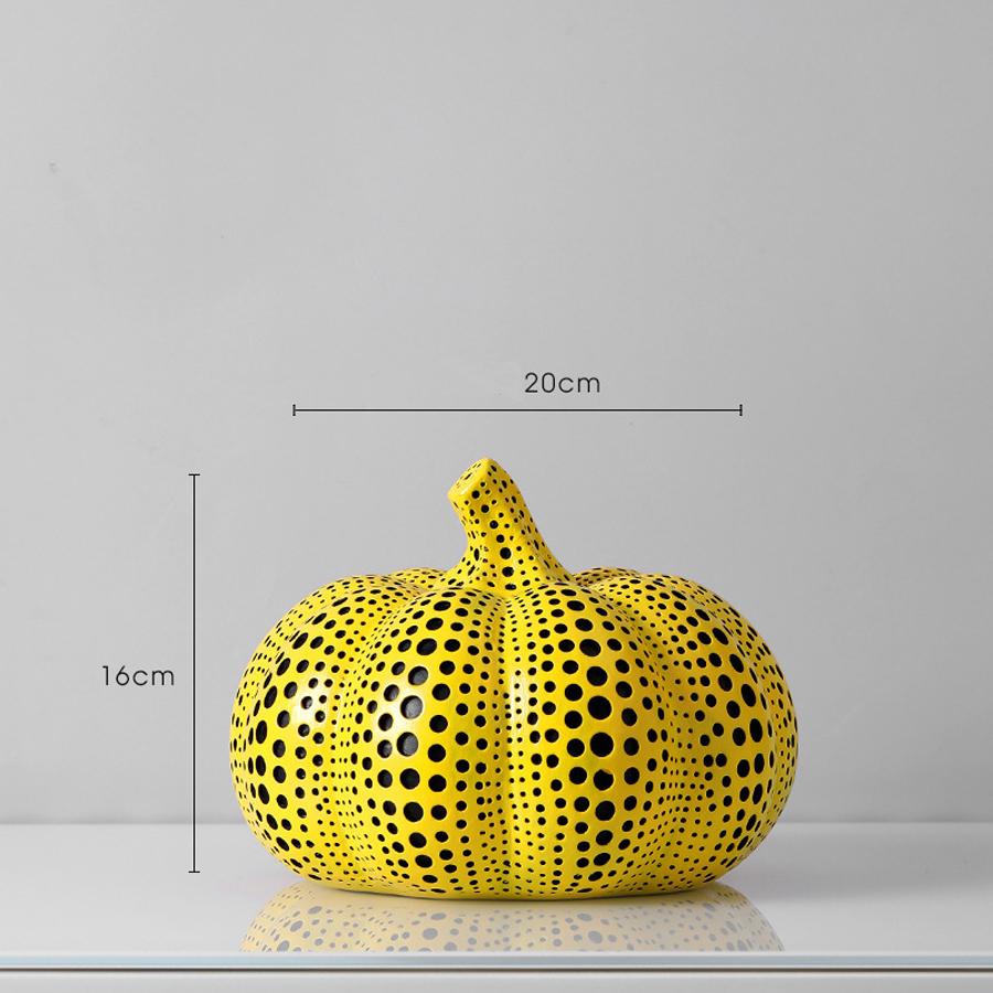 Yellow Wave Point Arts Crafts Funny Animal Owl Pumpkin Bird Statues Ornament Home Room Sculpture Desktop Decoration Figurines