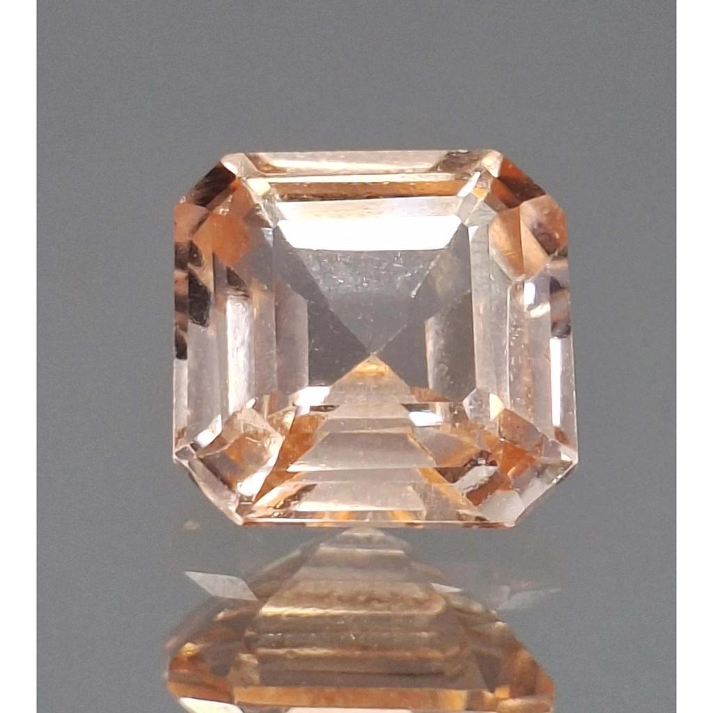 Beautiful Natural Peach Morganite 7-9 Ct Asscher Cut Certified Loose Gemstone