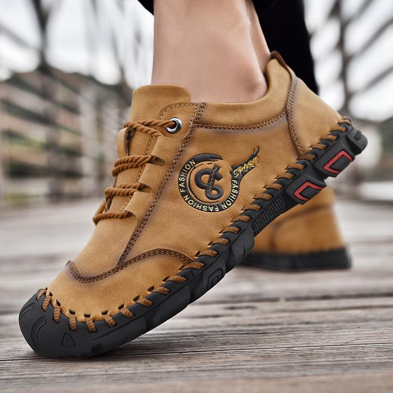 

Men s shoes 2025 new spring and summer men s large size casual leather shoes trendy versatile shoes men s outdoor sports and leisure shoes 46 хакі