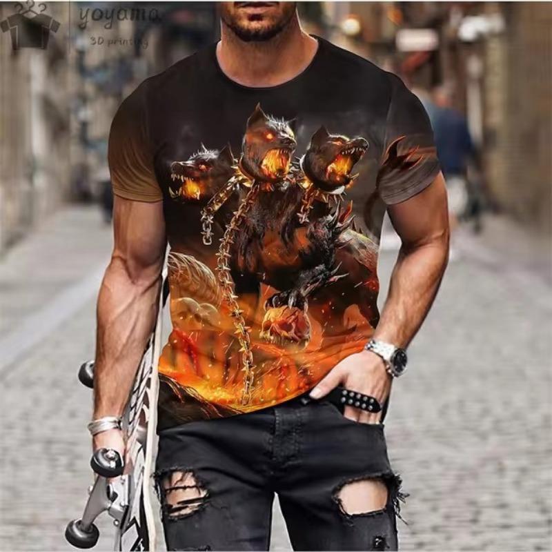 Θηρίο Άγριο Λιοντάρι Εκτύπωση 3d T-Shirt Ανδρικά Κοντομάνικα Τοπ Υπερμεγέθη T-shirt Ανδρικό Σχέδιο Ρούχα Τοπ