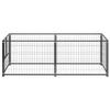 VidaXL Chenil Noir 200x100x70 cm Acier Enclos pour Chiots Cage Extérieur 150790
