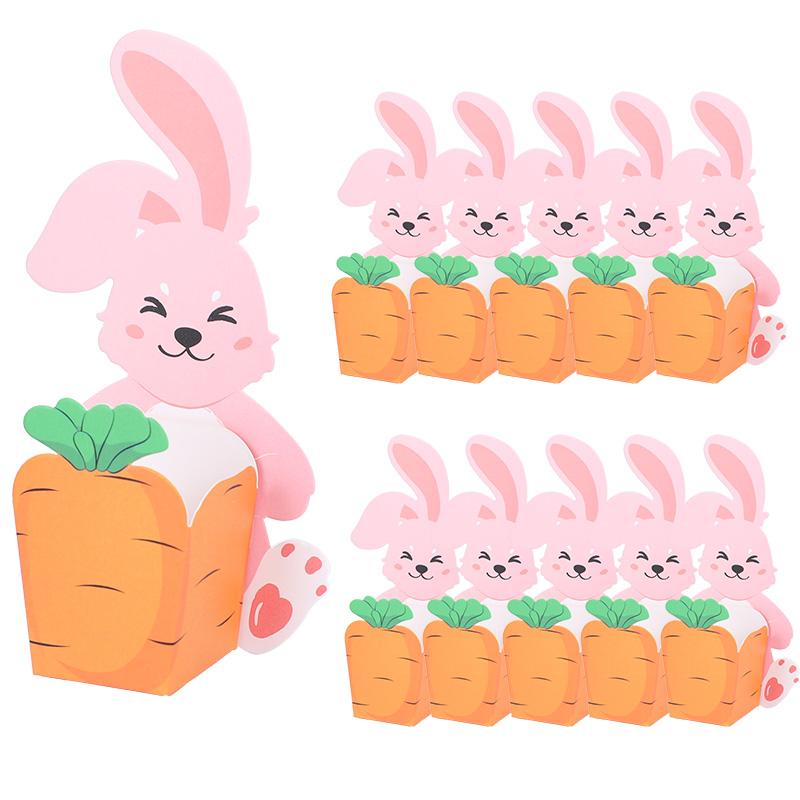 

20/50 шт. Милая бумажная коробка для печенья, конфет, подарков в виде кролика и морковки. Упаковочные коробки. Принадлежности для пасхальной вечеринки. Украшение на день рождения ребенка, детский праздник. 20pcs