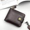 New Retro Men's High-end Short Zipper Wallet Change Storage Card Bag