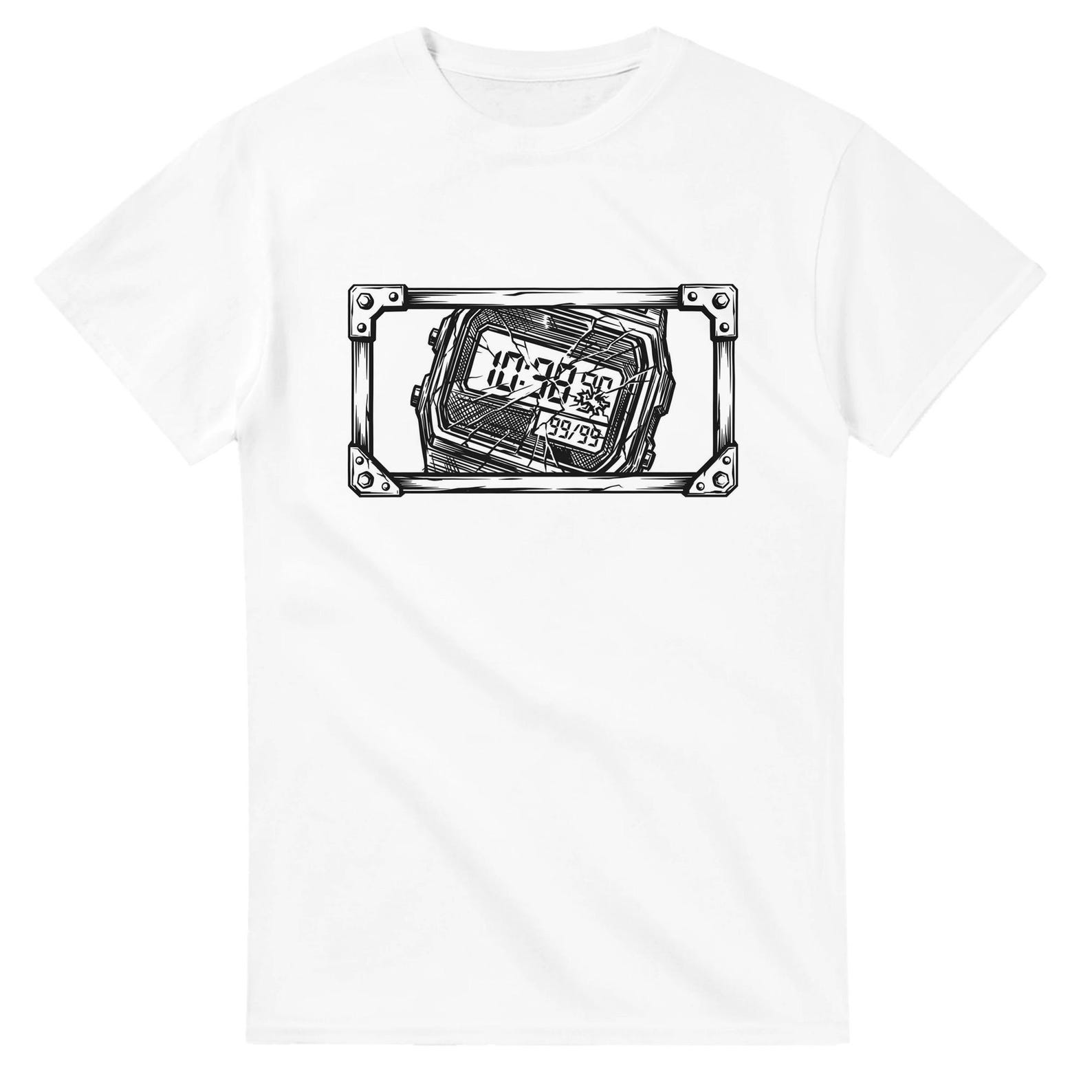 Heavyweight Unisex Crewneck T-shirt | Broken Time Graphic Print 3XL