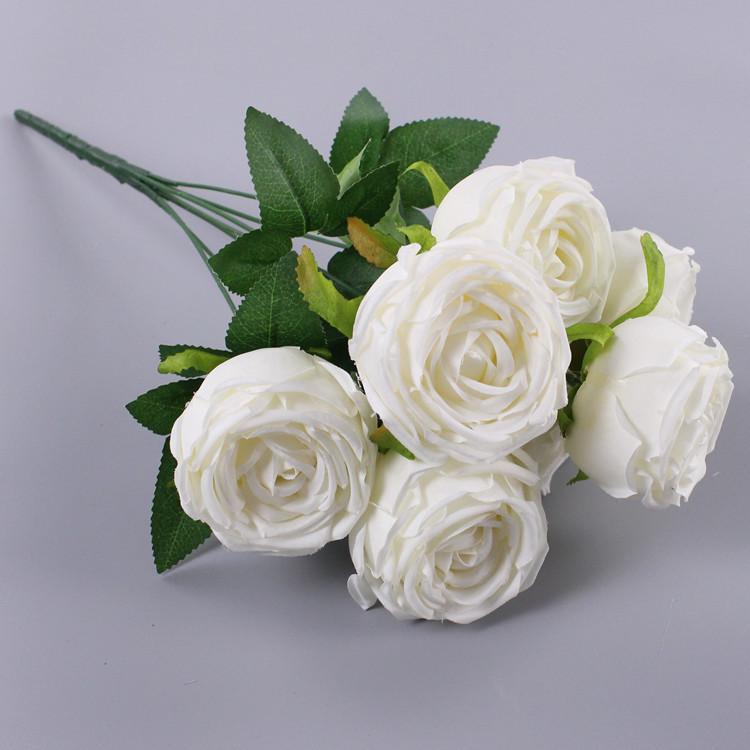 Single multi-headed rose wedding hotel decoration home road lead fake flower