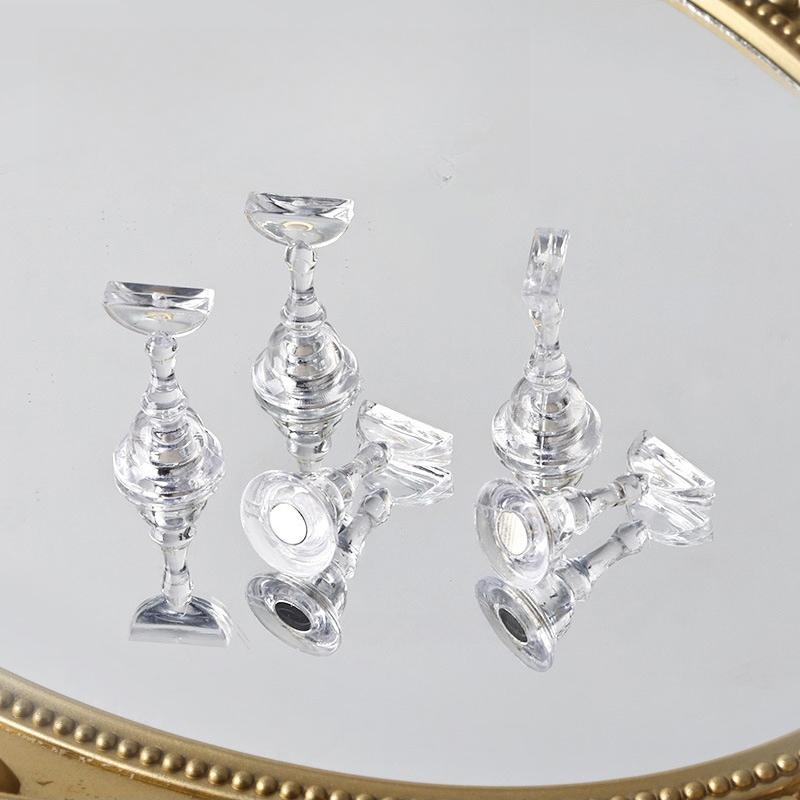Magnetic Nail Holder Acrylic Display Stand For False Nail Tips Gel Polish Transparent Practice Pretend Manicure Practice Tools