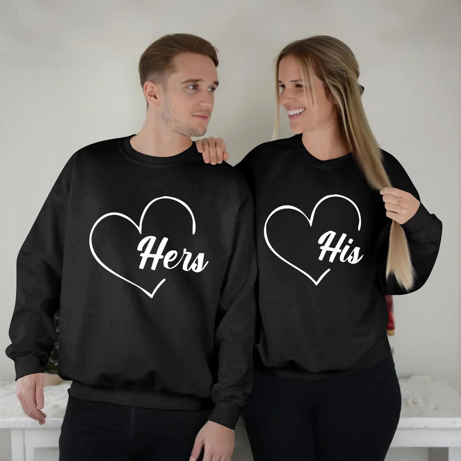 

Женский топ с круглым вырезом и длинными рукавами, пуловер с принтом ко Дню святого Валентина, парная толстовка L чёрный