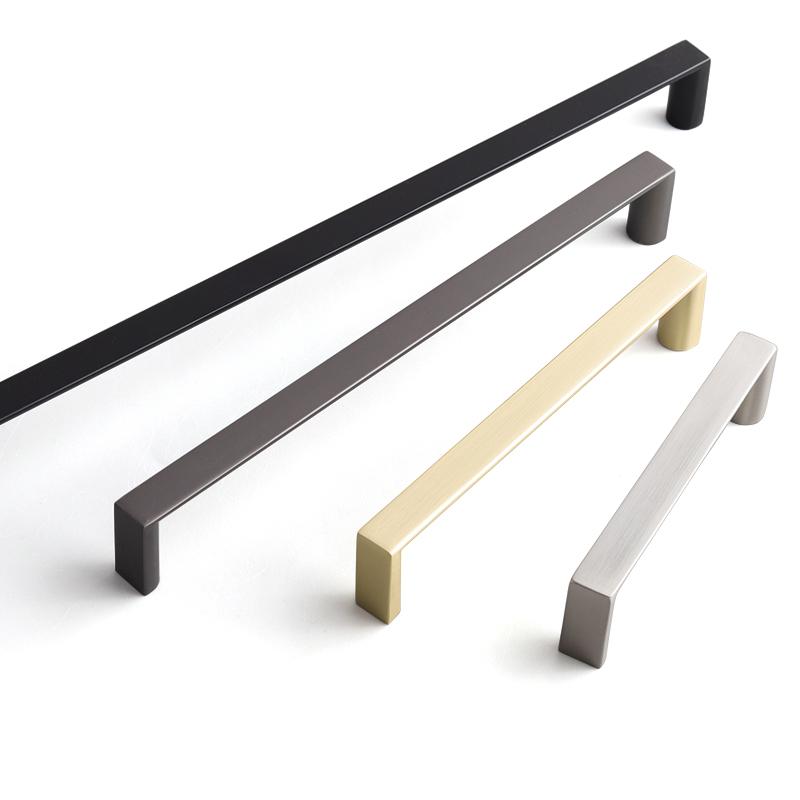 Oukali Modern Fashion Furniture Cabinet Handle Wardrobe Kitchen Matt Black Zinc Alloy Drawer 320mm Handles
