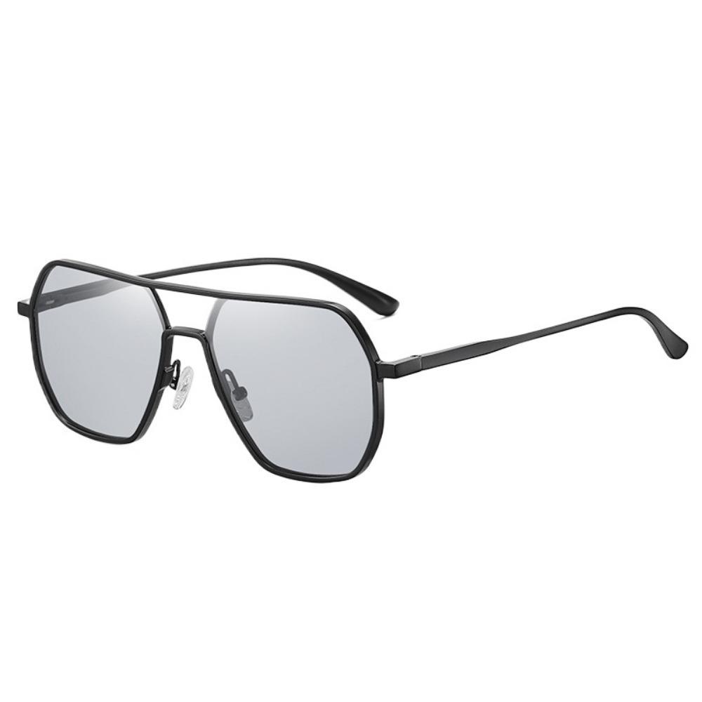 New Metal Polarized Double Beam Pochromic Sunglasses for Men Drive Night Vision Glasses Fashion Shade for Men Women