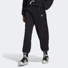 adidas Originals Trefoil Logo Print Elastic Waist Cuffed Pants Women Pants Black HK5064