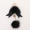Fashionable Plush Keychain Accessory Stylish Fabric Bowknot Keychain Plush Sphere Pendant for Handbags and Backpacks