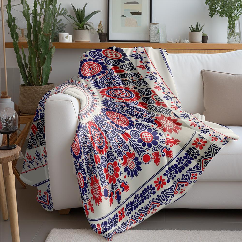 Bohemian Floral Paisley Pattern Throw Blanket Decorative Bed Blanket Sofa Cover Home Decor Festive Gift