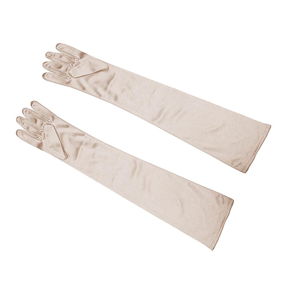 1 Paar Formelle Braut Langarmhandschuhe Einfarbig Atmungsaktiv Hochzeitsarmhandschuhe